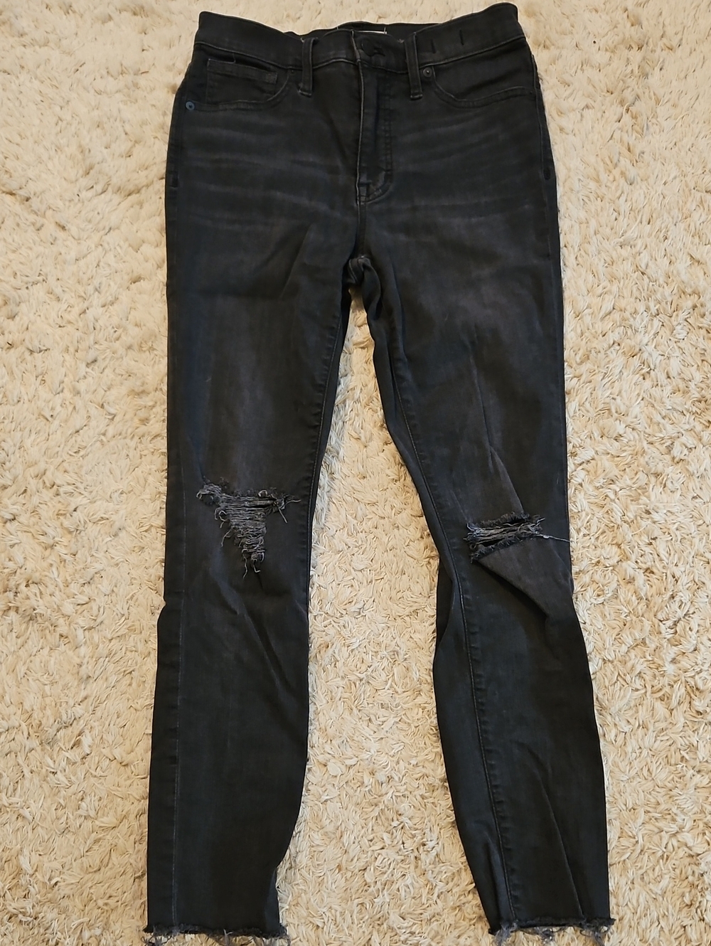 Madewell Gray Distressed Skinny Jeans
